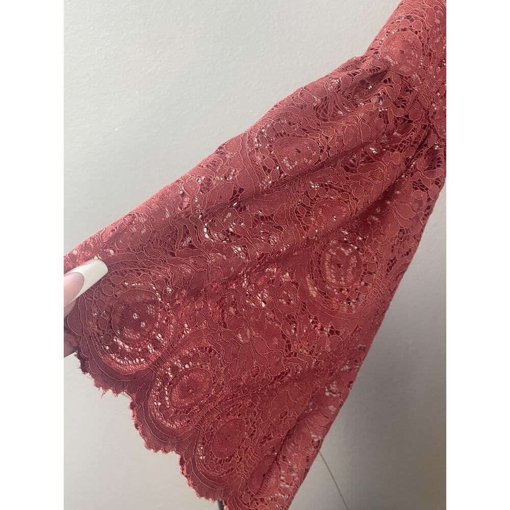 Taylor and Sage Vintage Boho lace long bell sleeve orange red dress tunic size L - Picture 3 of 6